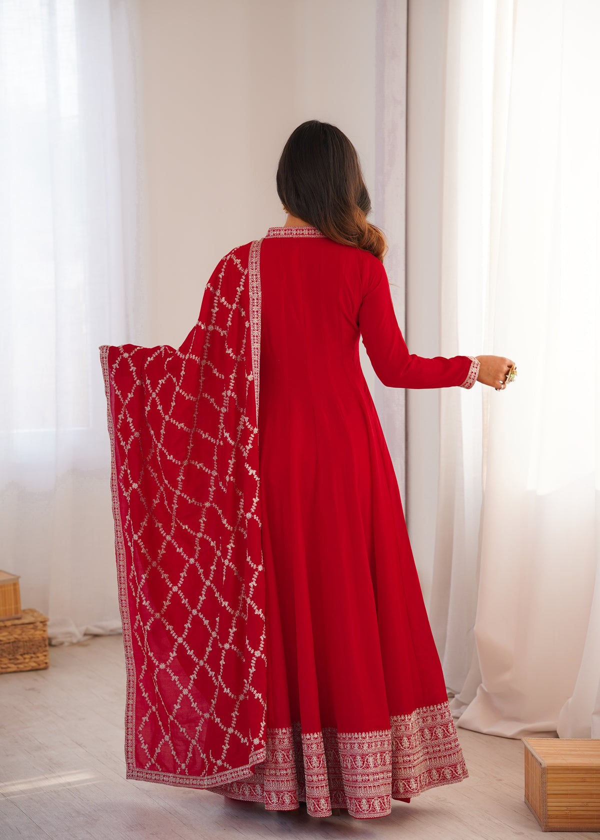 Women’s Elegant Anarkali Kurta Set with Embroidered Dupatta | Traditional Ethnic Suit for Festive & Wedding Wear