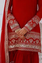 Anveri Women  Kurta Palazzo Set with Dupatta | Embroidered Party Wear Ethnic Suit