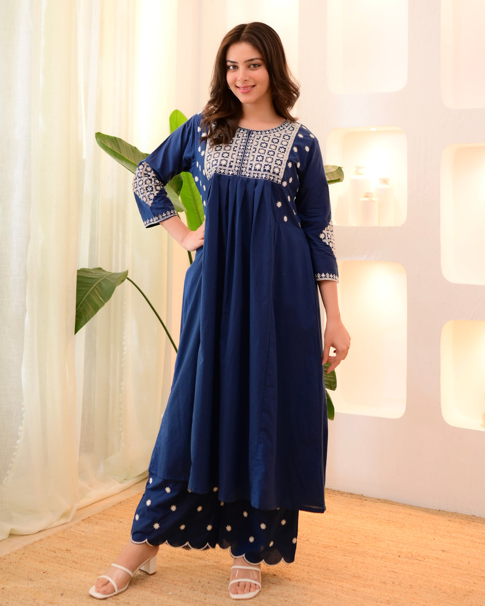 Anveri Textiles Women’s Rayon Embroidered Kurta & Pant Set | Soft Rayon Fabric | Elegant Daily & Festive Wear Suit Set | Wedding | Party  | occation