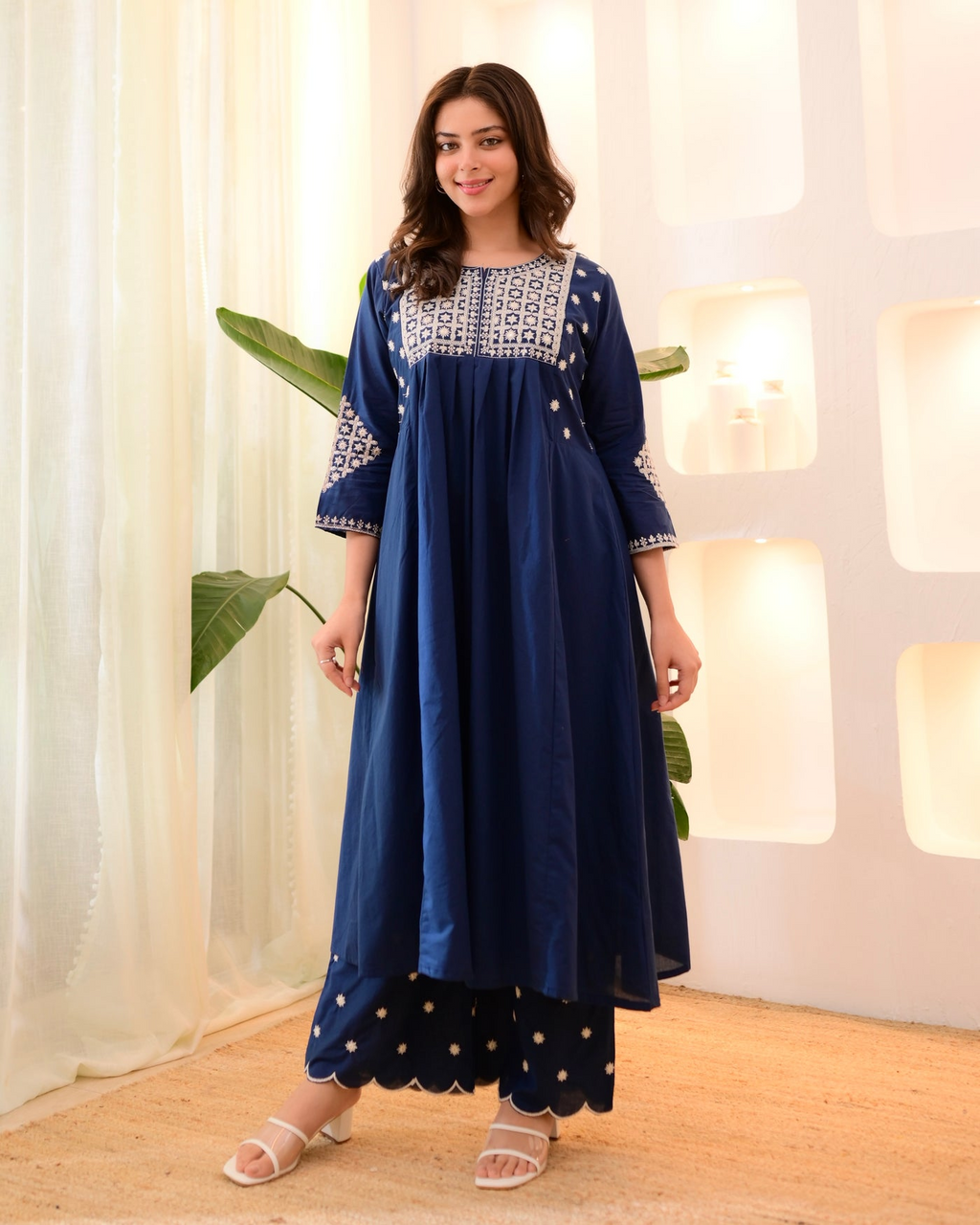 Anveri Textiles Women’s Rayon Embroidered Kurta & Pant Set | Soft Rayon Fabric | Elegant Daily & Festive Wear Suit Set | Wedding | Party  | occation