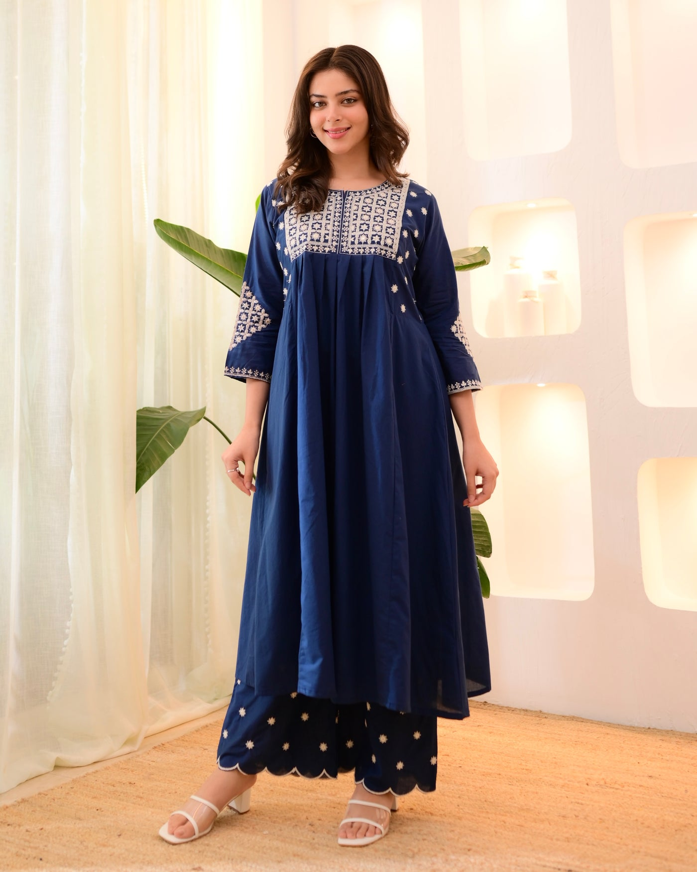 Anveri Textiles Women’s Rayon Embroidered Kurta & Pant Set | Soft Rayon Fabric | Elegant Daily & Festive Wear Suit Set | Wedding | Party  | occation