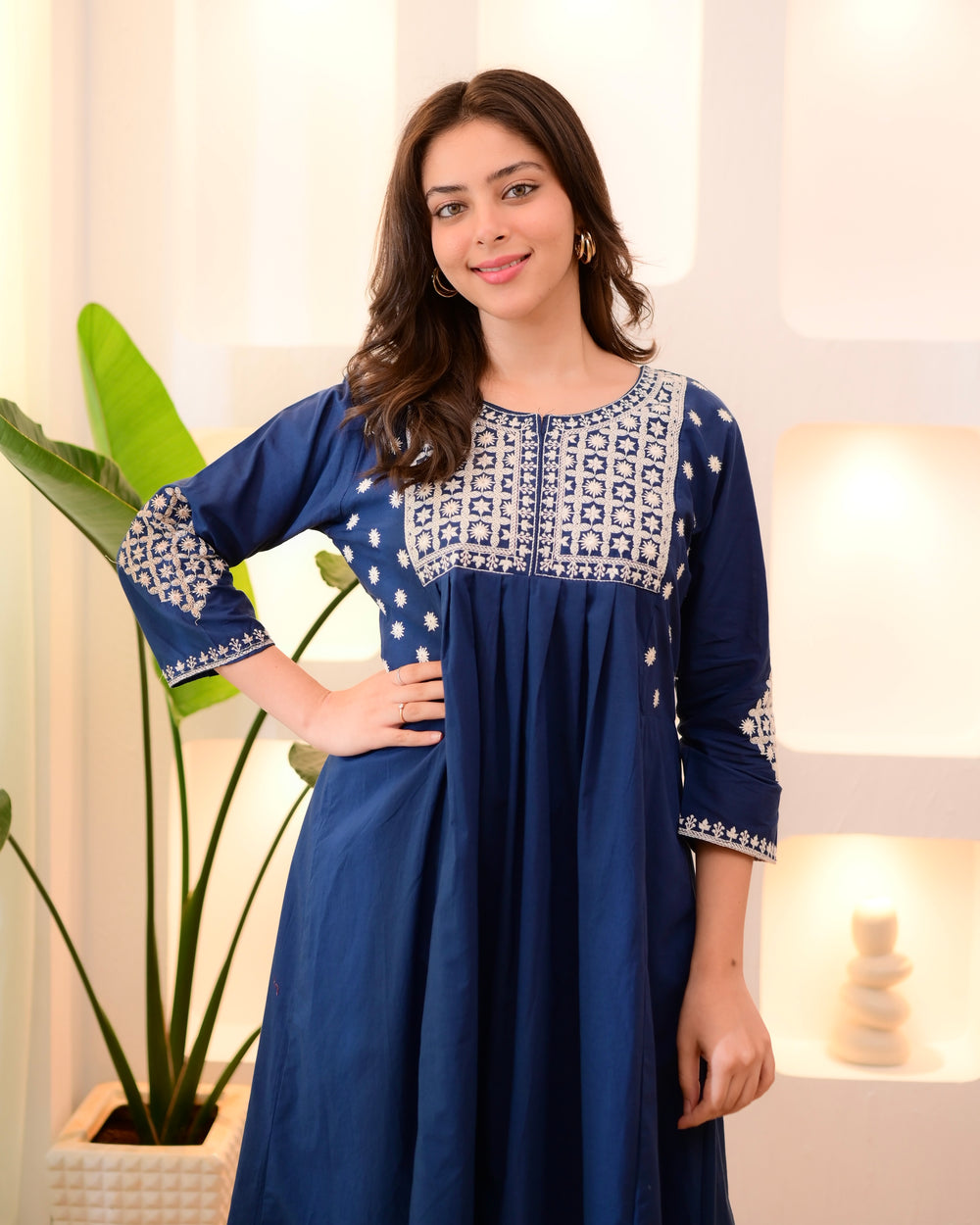Anveri Textiles Women’s Rayon Embroidered Kurta & Pant Set | Soft Rayon Fabric | Elegant Daily & Festive Wear Suit Set | Wedding | Party  | occation