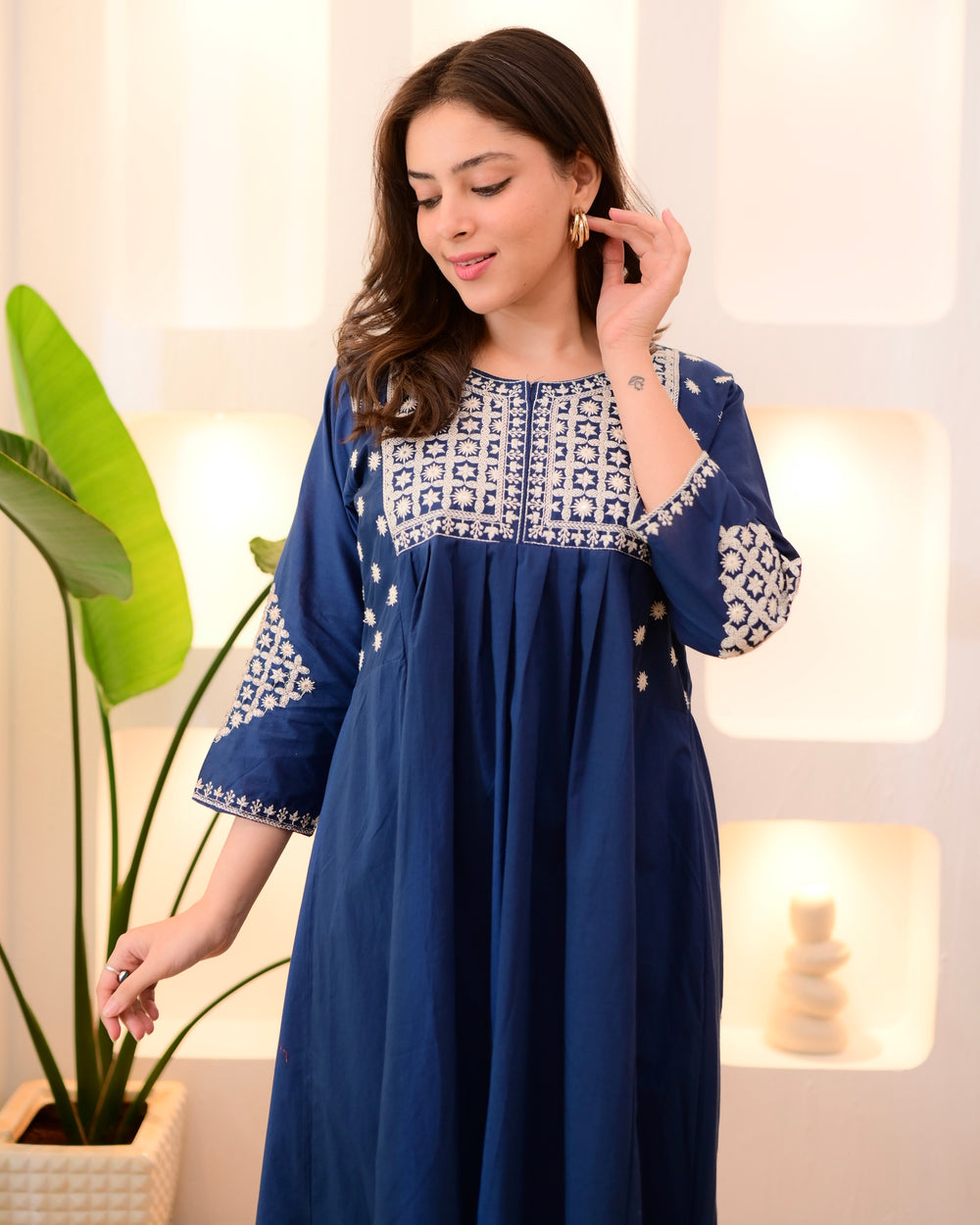 Anveri Textiles Women’s Rayon Embroidered Kurta & Pant Set | Soft Rayon Fabric | Elegant Daily & Festive Wear Suit Set | Wedding | Party  | occation