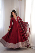 Women’s Elegant Anarkali Kurta Set with Dupatta | Flared Ethnic Dress for Festive, Wedding & Party Wear