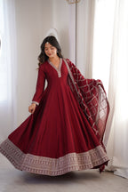 Women’s Elegant Anarkali Kurta Set with Dupatta | Flared Ethnic Dress for Festive, Wedding & Party Wear