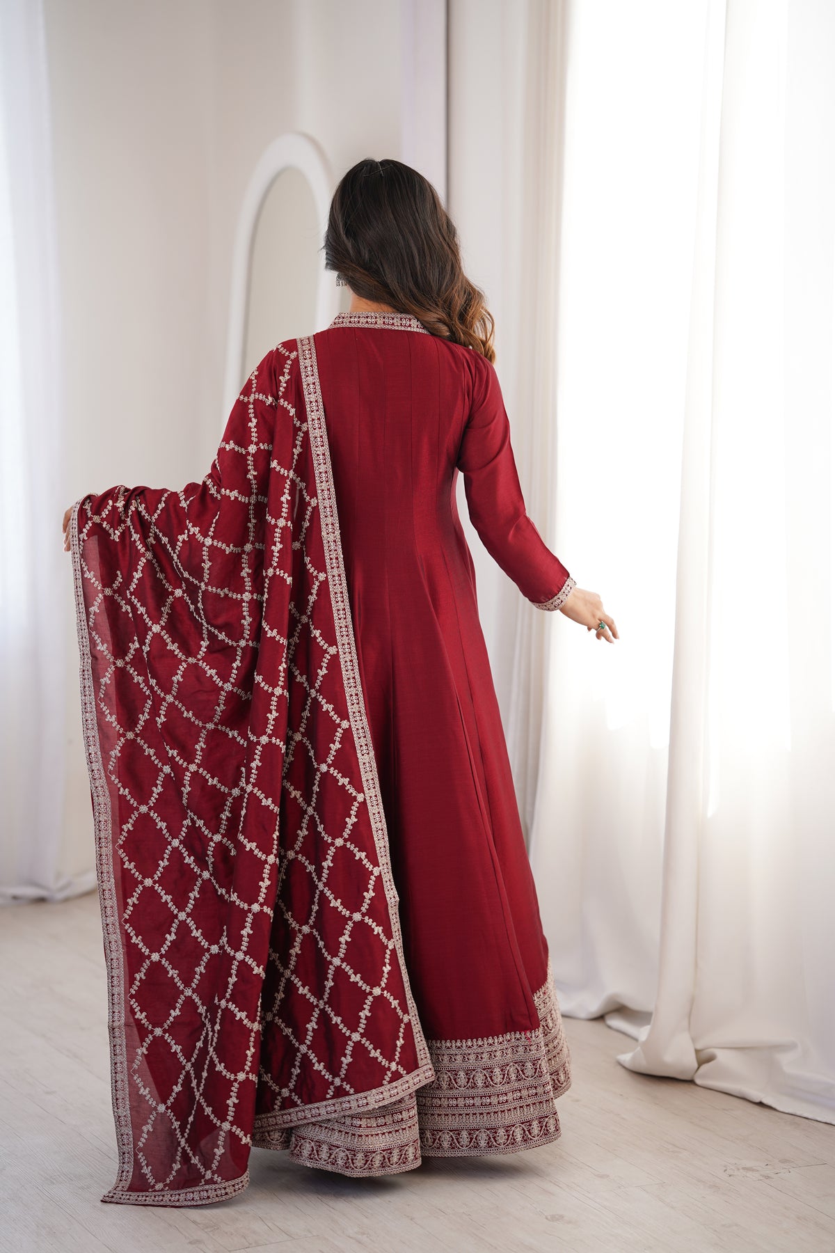 Women’s Elegant Anarkali Kurta Set with Dupatta | Flared Ethnic Dress for Festive, Wedding & Party Wear