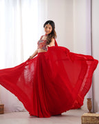 ANVERI TEXTILES Women’s Designer Lehenga Choli Set with Dupatta | Embroidered Blouse & Flared Lehenga for Wedding and Festive Wear