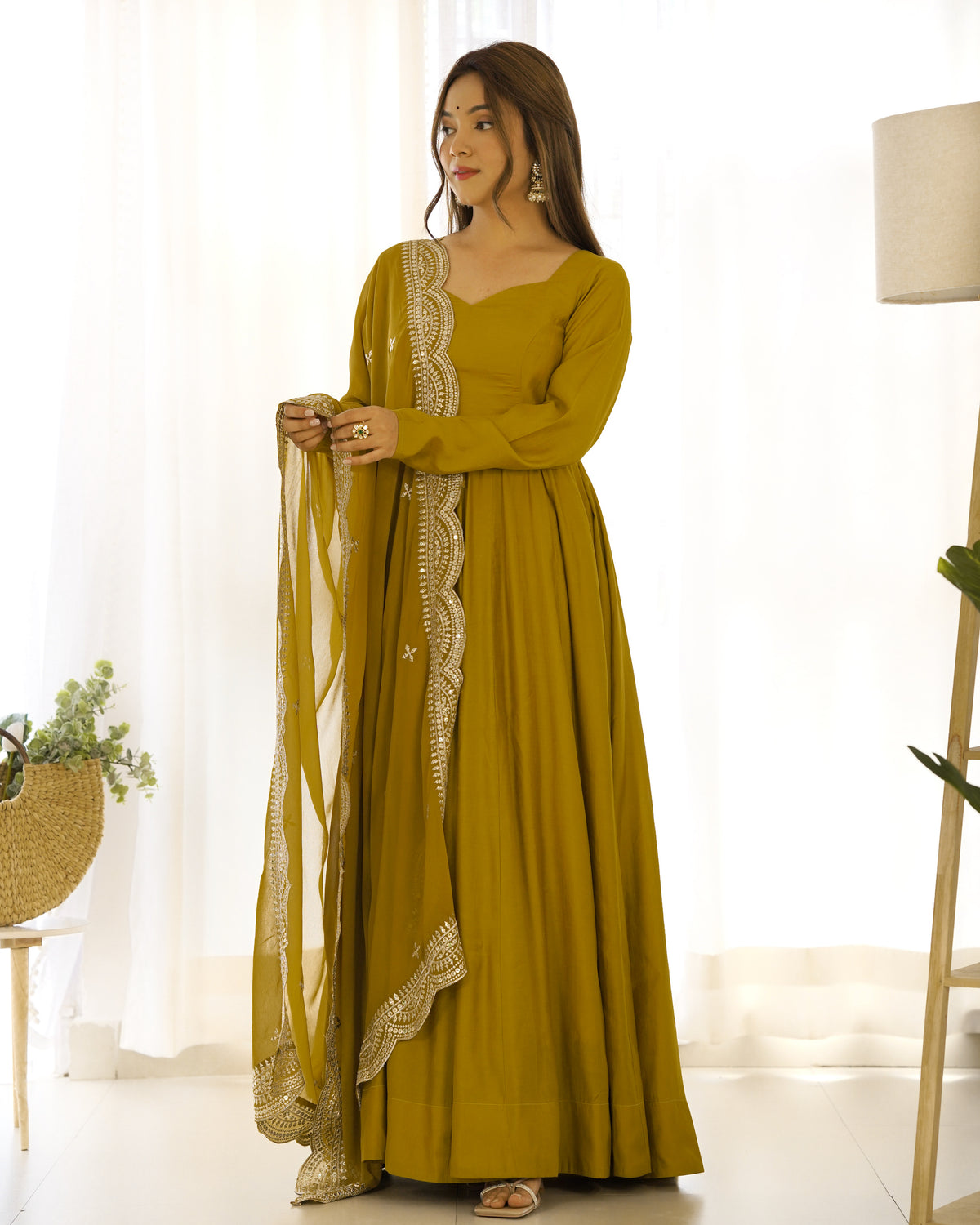 Women’s Embroidered Anarkali Kurta Set with Dupatta | Elegant Ethnic Wear for Festive & Wedding Occasions