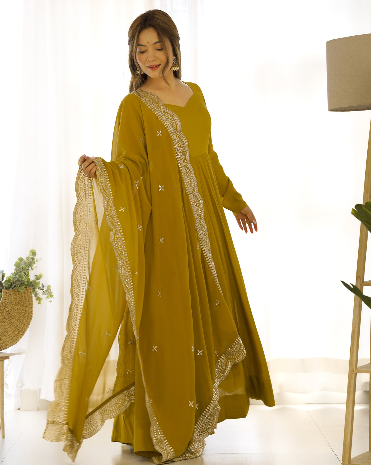 Women’s Embroidered Anarkali Kurta Set with Dupatta | Elegant Ethnic Wear for Festive & Wedding Occasions