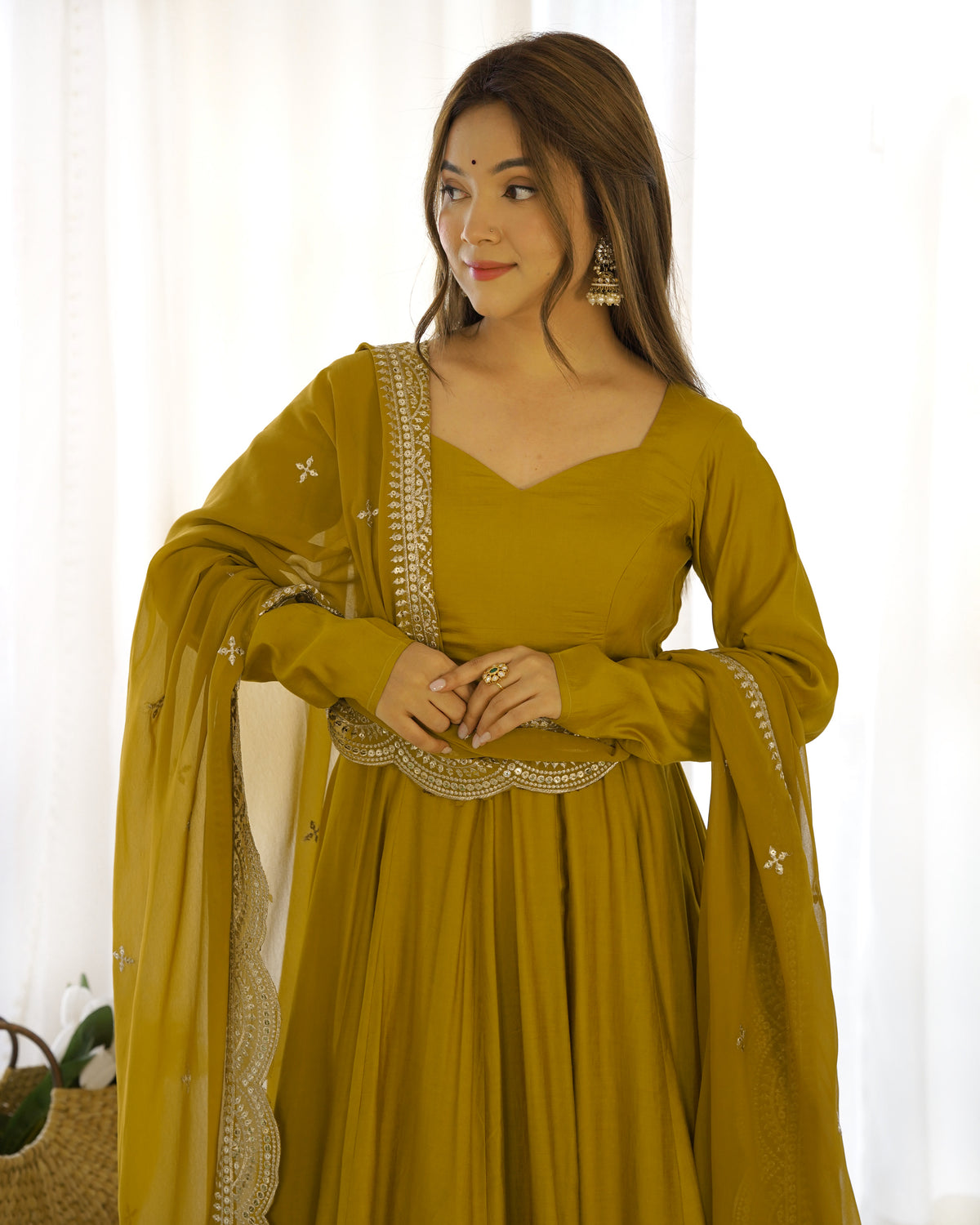 Women’s Embroidered Anarkali Kurta Set with Dupatta | Elegant Ethnic Wear for Festive & Wedding Occasions