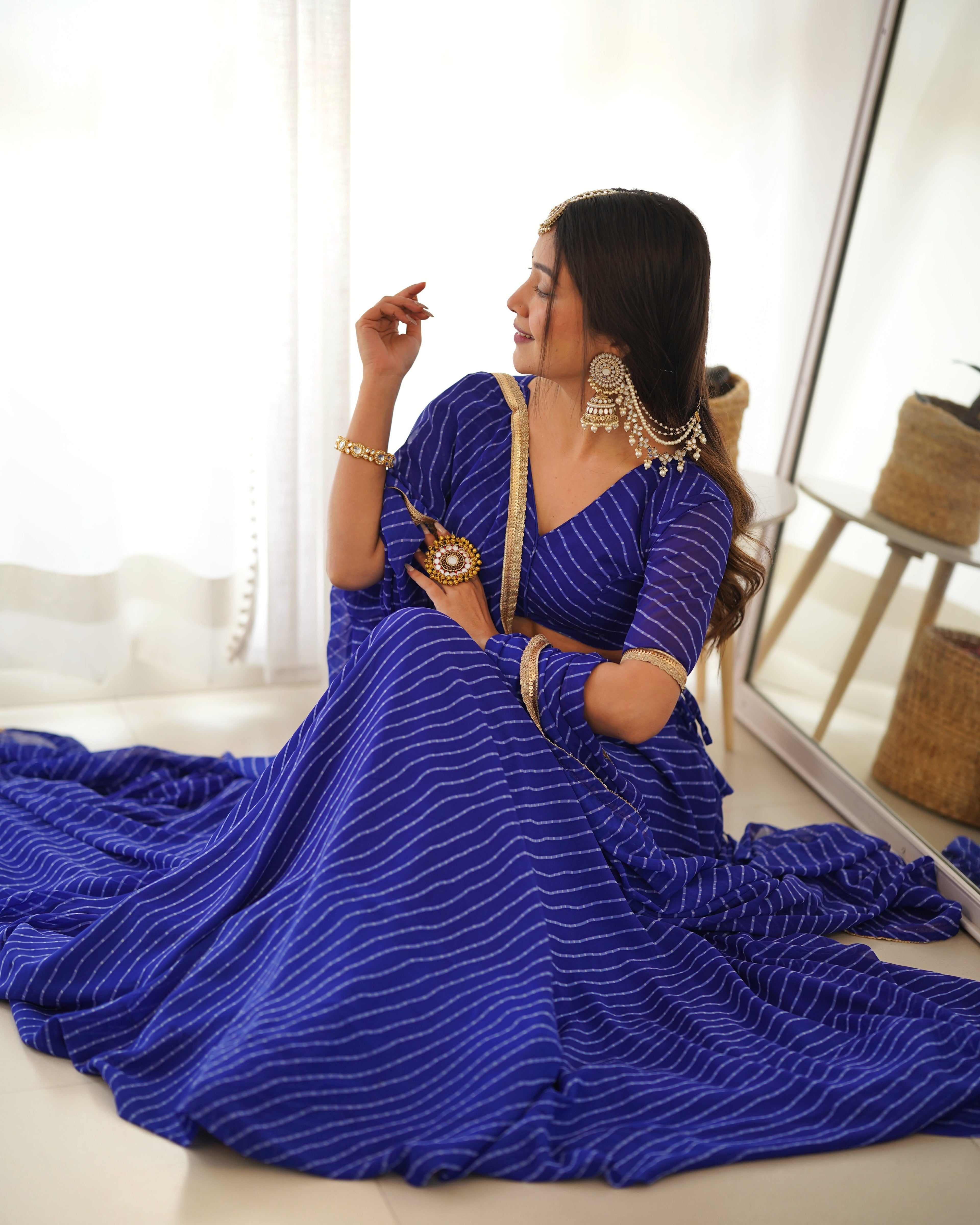 Pure Soft Fox Georgette Fabric Lehenga Set With Huge Flair & Dupatta