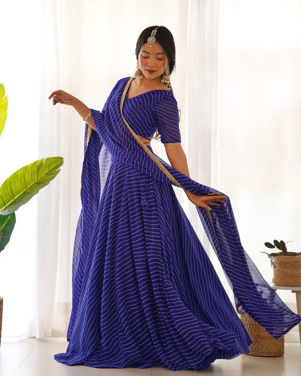 Pure Soft Fox Georgette Fabric Lehenga Set With Huge Flair & Dupatta