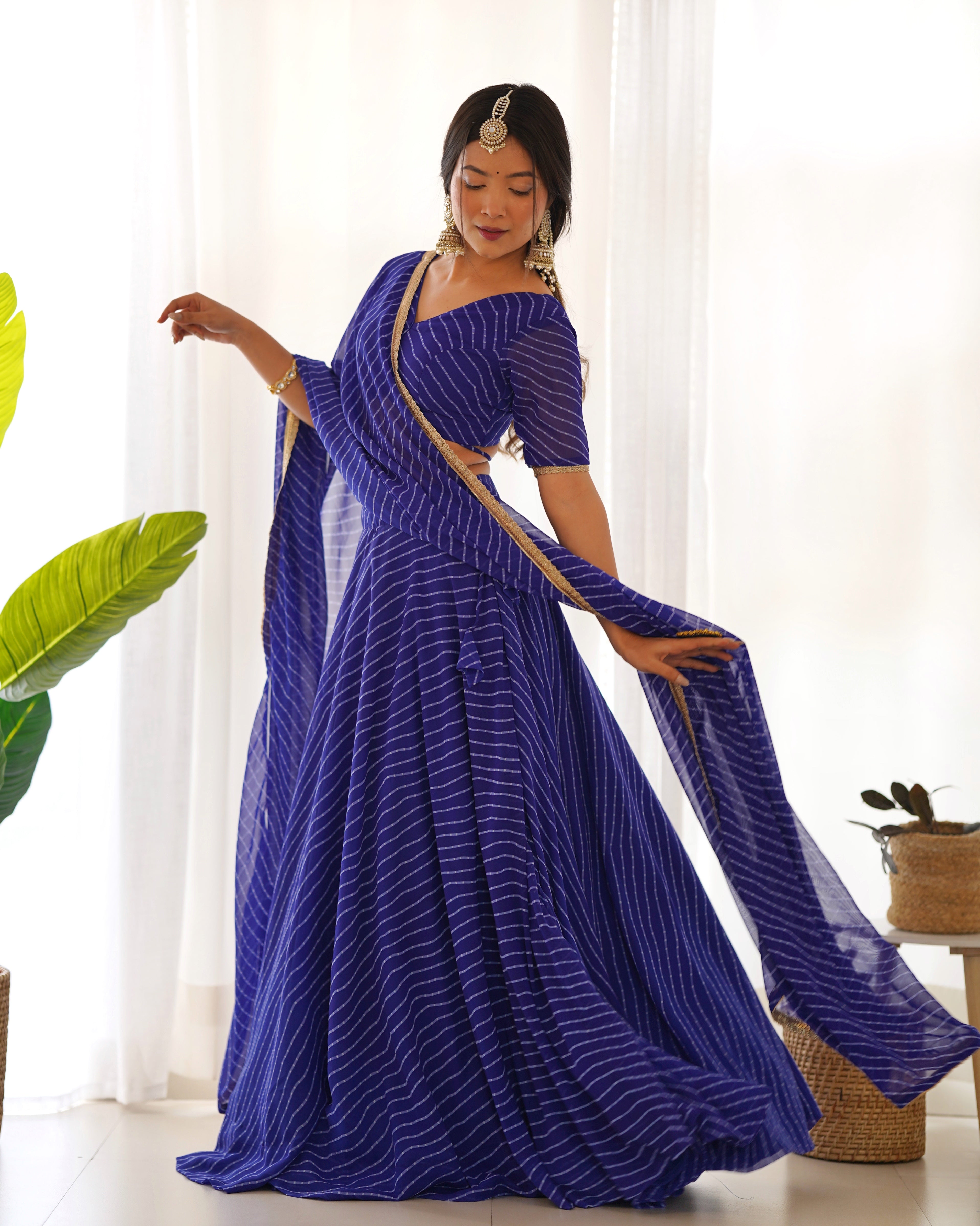 Pure Soft Fox Georgette Fabric Lehenga Set With Huge Flair & Dupatta