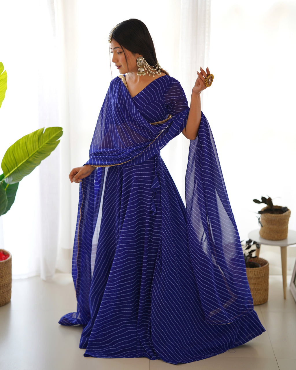 Pure Soft Fox Georgette Fabric Lehenga Set With Huge Flair & Dupatta