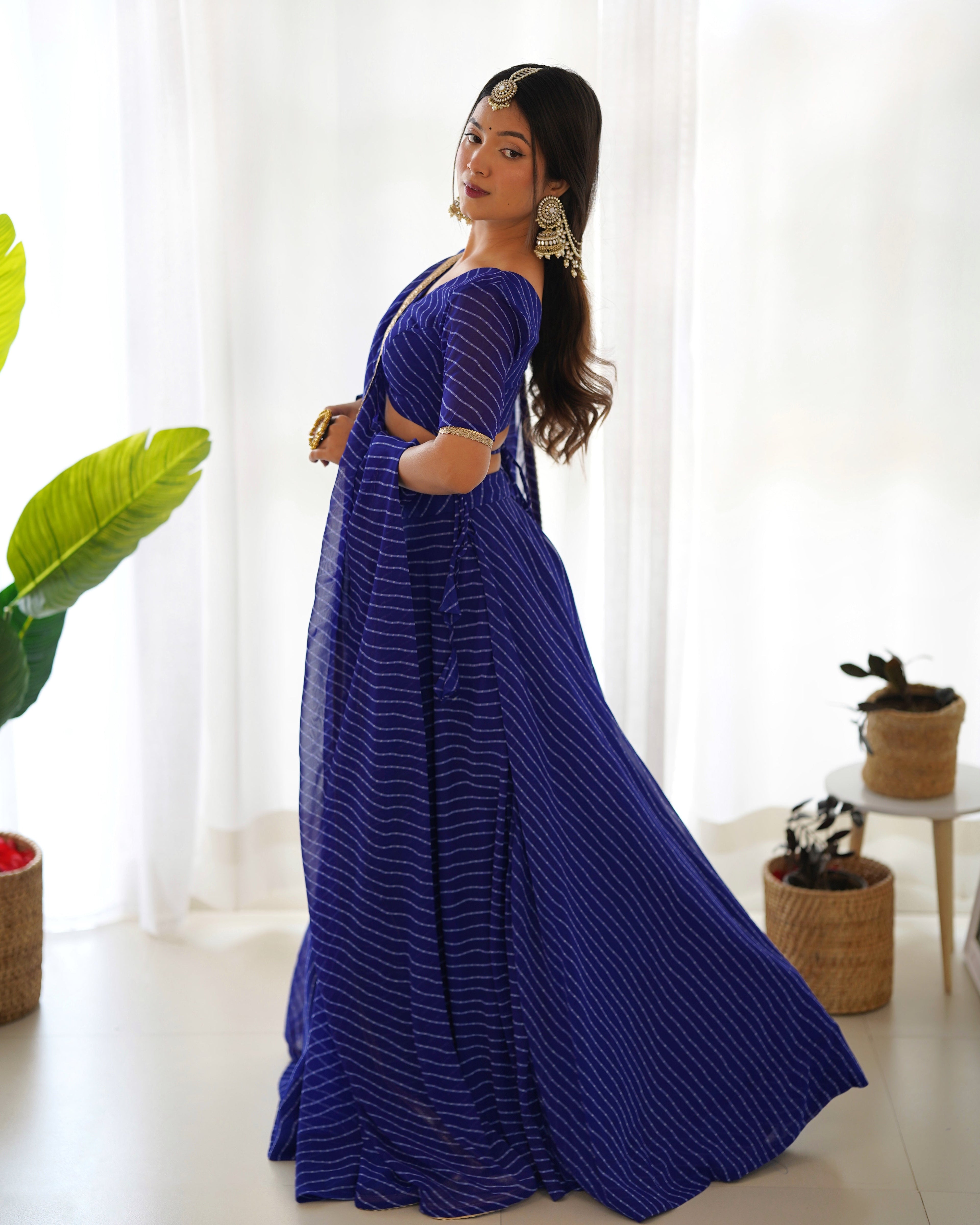 Pure Soft Fox Georgette Fabric Lehenga Set With Huge Flair & Dupatta
