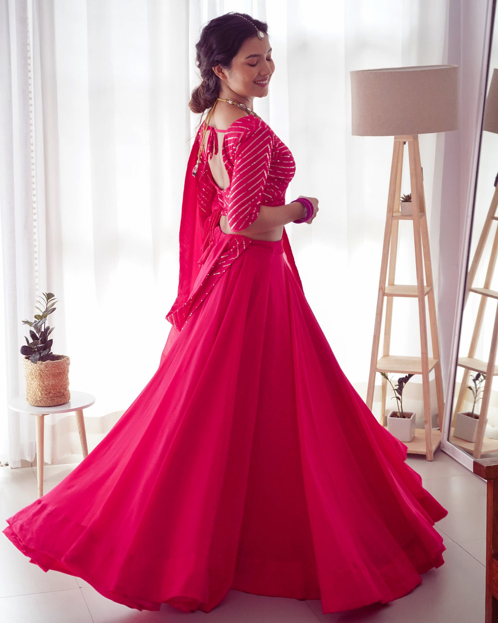 Pure Soft Fox Georgette Fabric Lehenga Set With Huge Flair & Dupatta