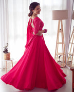 Pure Soft Fox Georgette Fabric Lehenga Set With Huge Flair & Dupatta