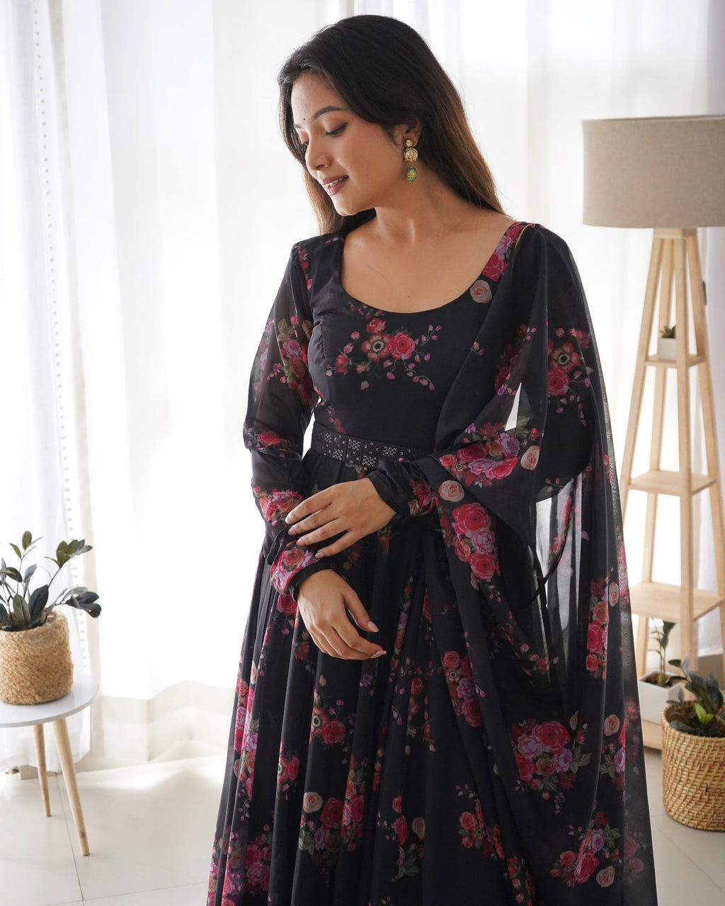 Pure Soft Organza Gown Set With Huge Flair Comes With Dupatta