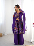 Women’s Floral Printed Anarkali Kurta with Dupatta