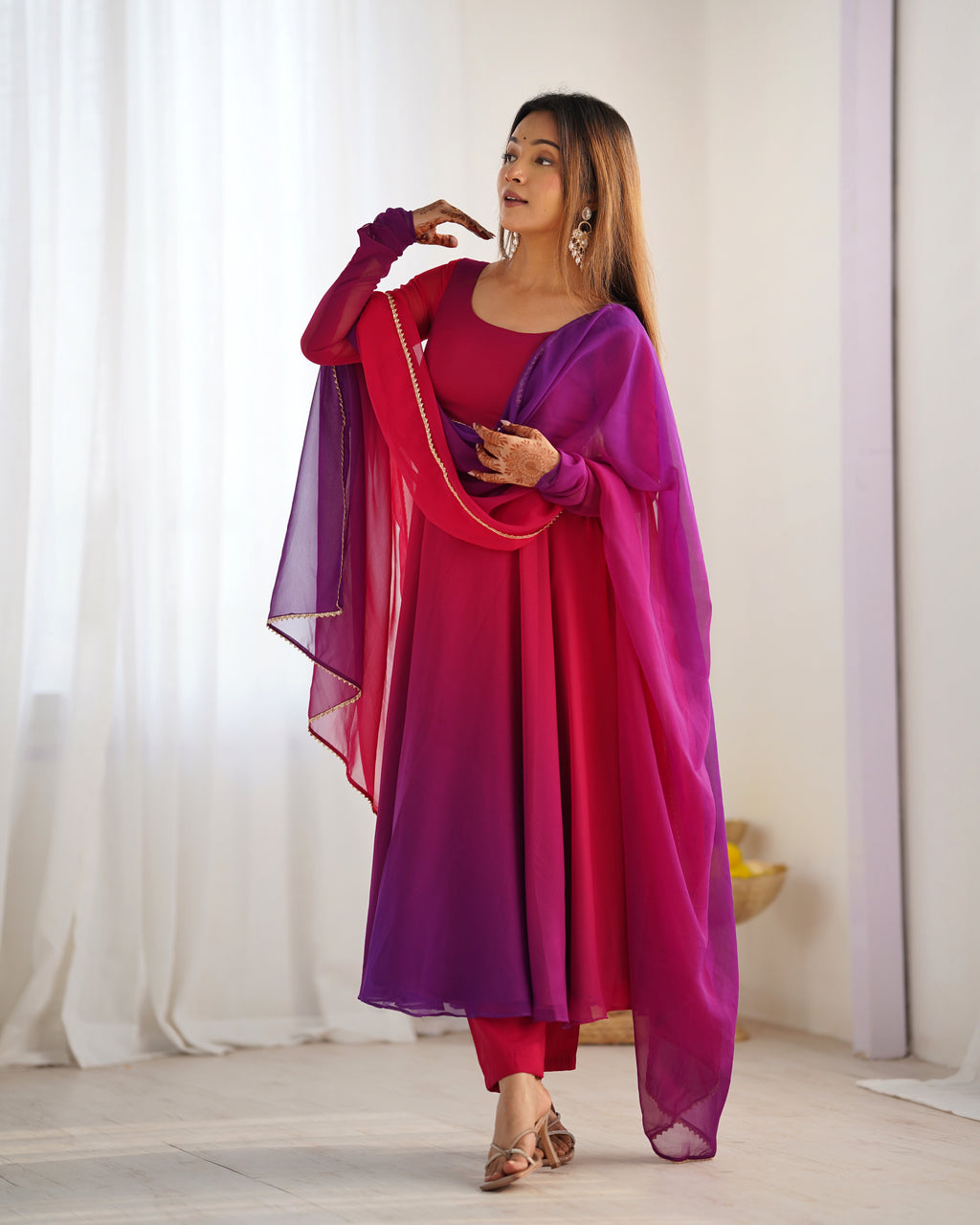 Women’s Anarkali Kurta Set with Dupatta | Elegant Ethnic Wear Suit Set for Festive, Wedding & Party Occasions