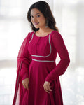 Pure Soft Fox Georgette Anarkali Suit Set With Huge Flair, Dupatta & Pant