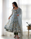 Women’s Floral Printed Anarkali Kurta Set with Dupatta