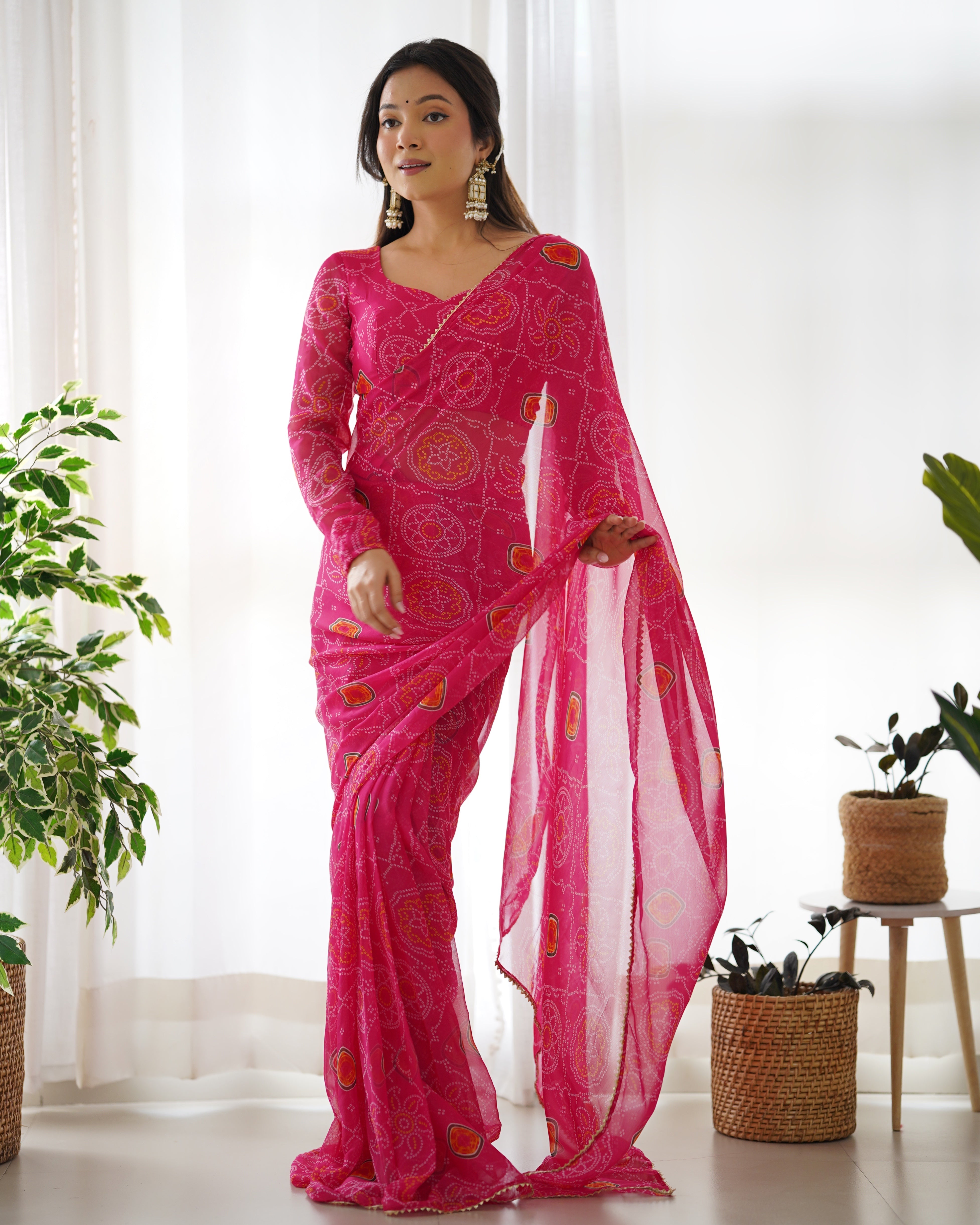 Ready-To-Wear Pure Soft Light Weight Chiffon Saree