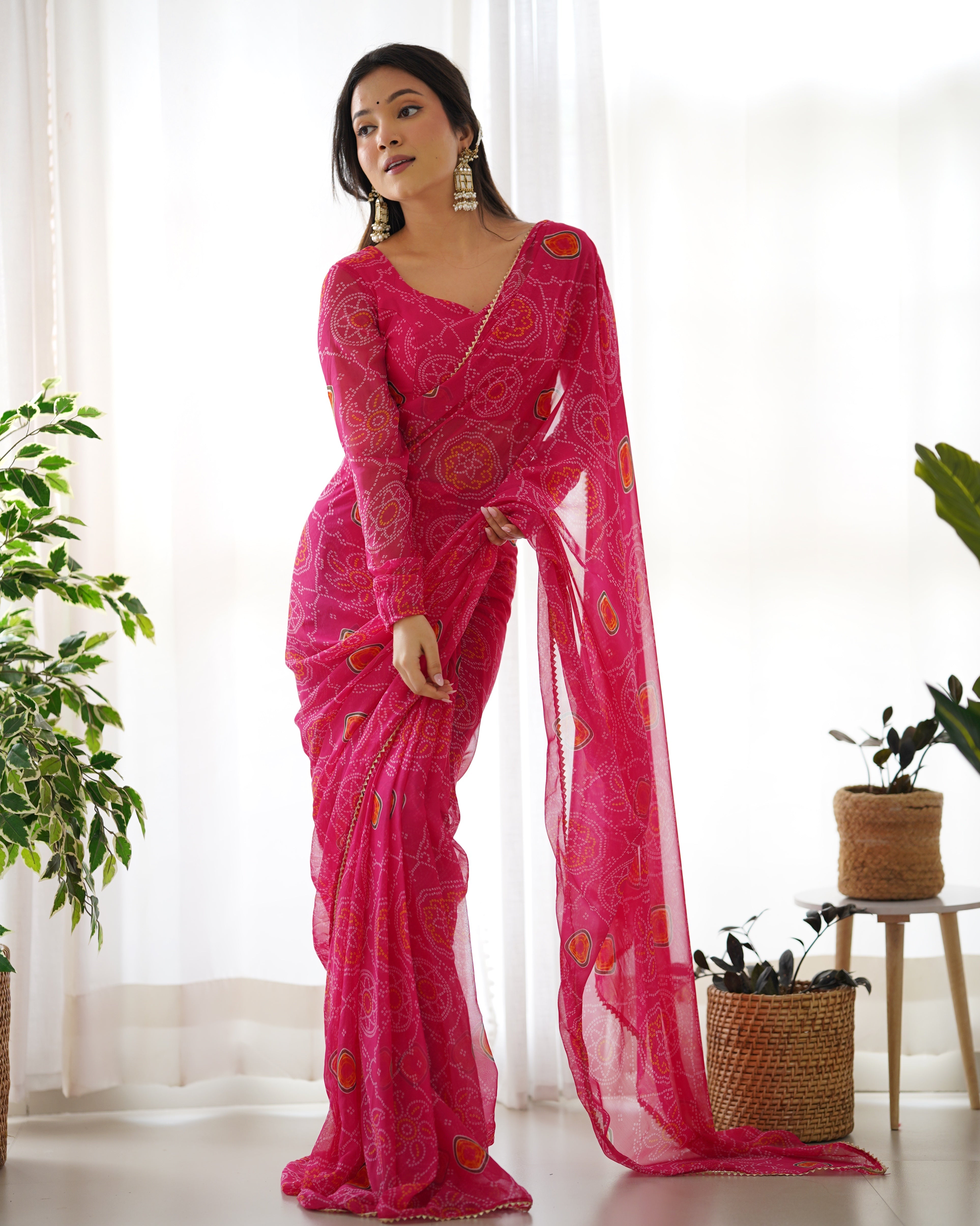 Ready-To-Wear Pure Soft Light Weight Chiffon Saree