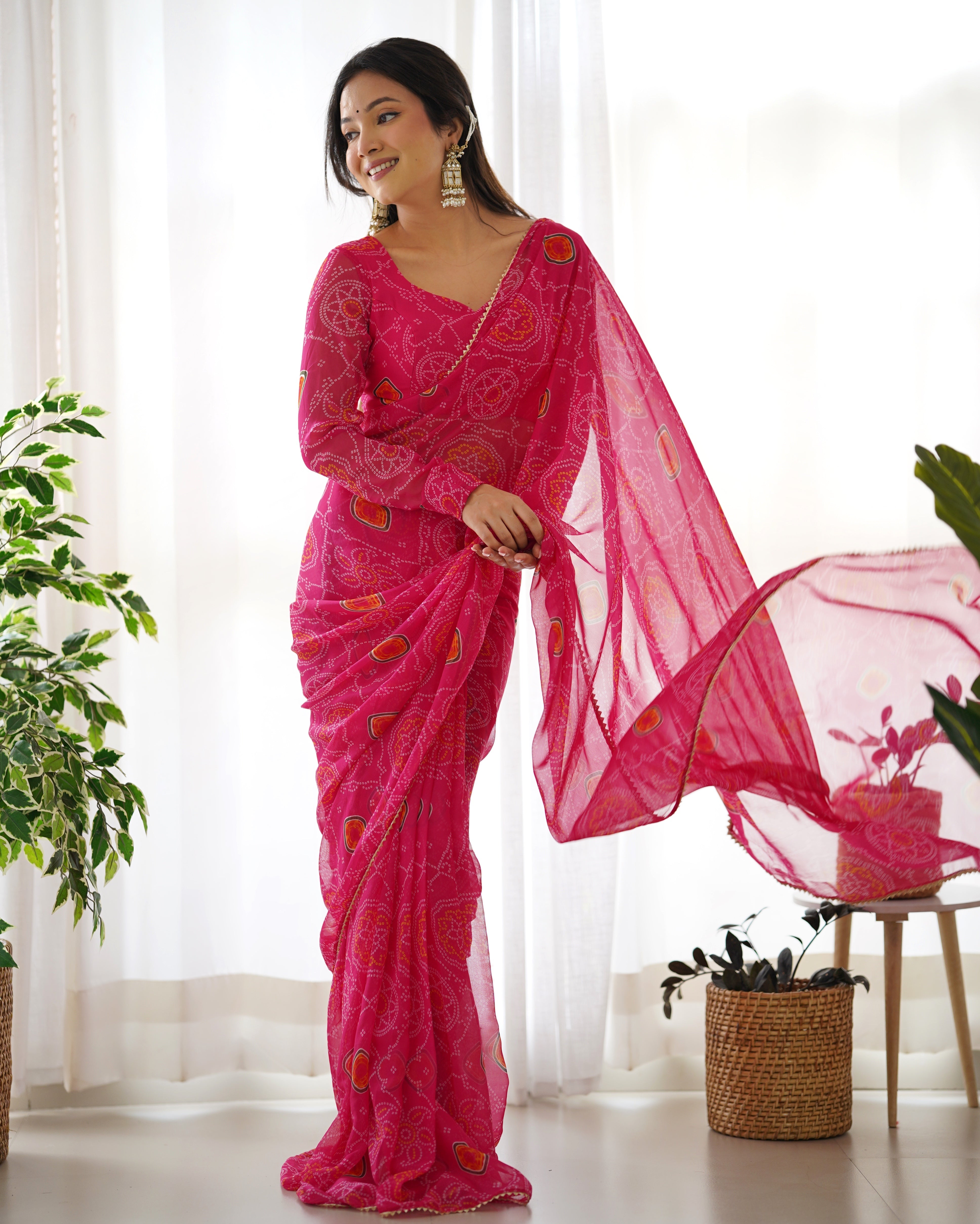 Ready-To-Wear Pure Soft Light Weight Chiffon Saree