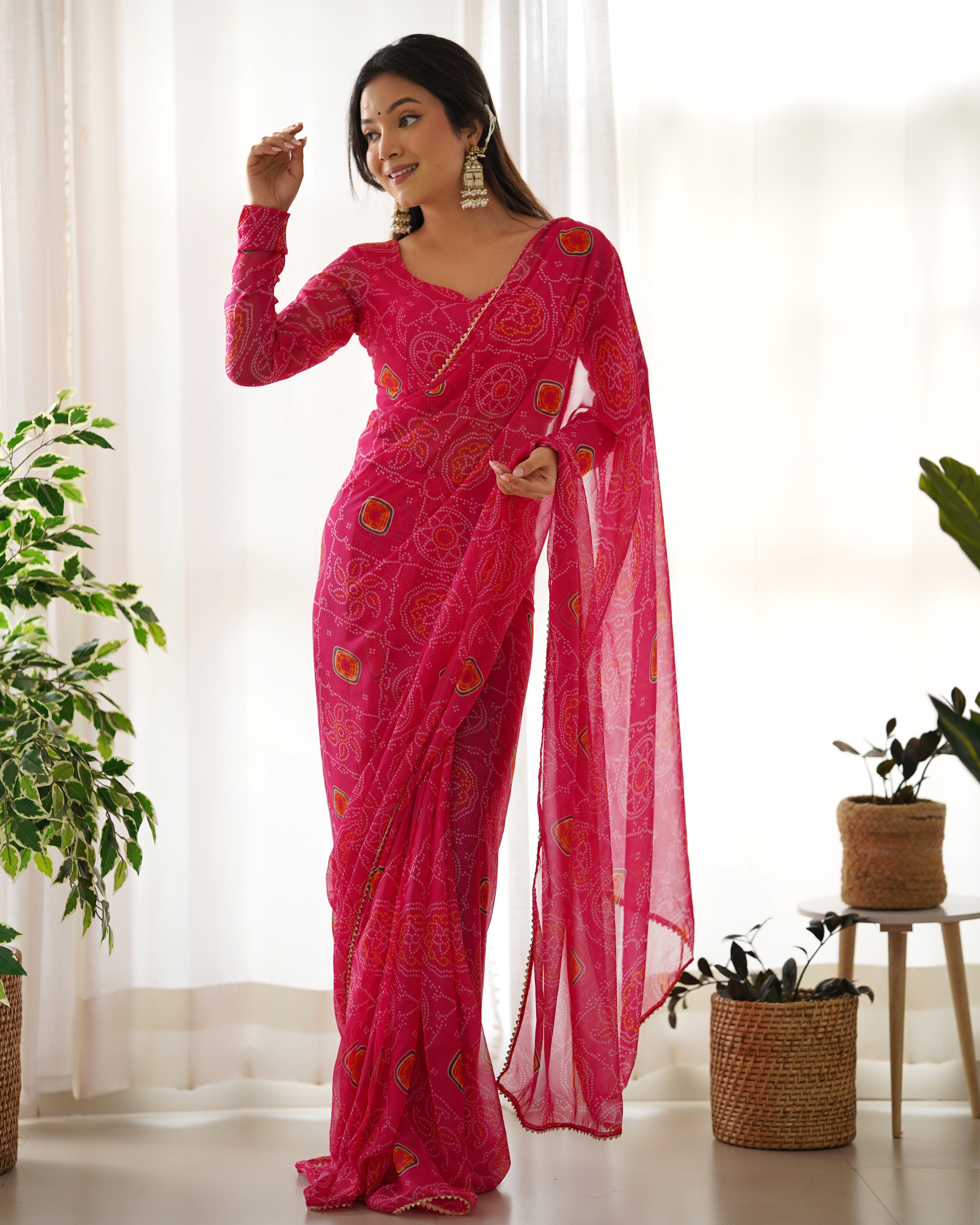 Ready-To-Wear Pure Soft Light Weight Chiffon Saree