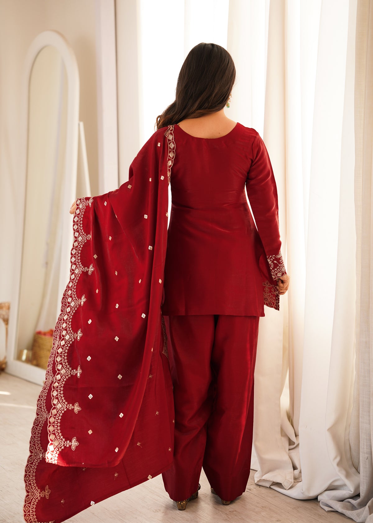 ANVERI TEXTILES Women’s Embroidered Kurta Set with Dupatta | Traditional Ethnic Wear Suit Set for Women | Elegant Festive & Party Wear Outfit