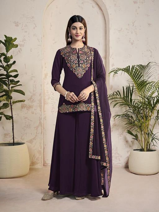 ANVERI Women’s Embroidered Kurta Pant Set with Dupatta | Elegant Ethnic Wear