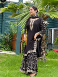 Anveri Women Black Embroidered Kurta Sharara Set | Ethnic Party Wear Kurti with Palazzo | Festive & Wedding Wear Suit for Women