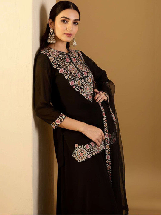 ANVERI Women’s Embroidered Kurta Pant Set with Dupatta | Elegant Ethnic Wear