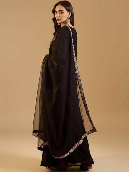 ANVERI Women’s Embroidered Kurta Pant Set with Dupatta | Elegant Ethnic Wear