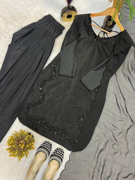 ANVERI Women’s Embroidered Kurta Palazzo Set with Dupatta | Elegant Ethnic Wear