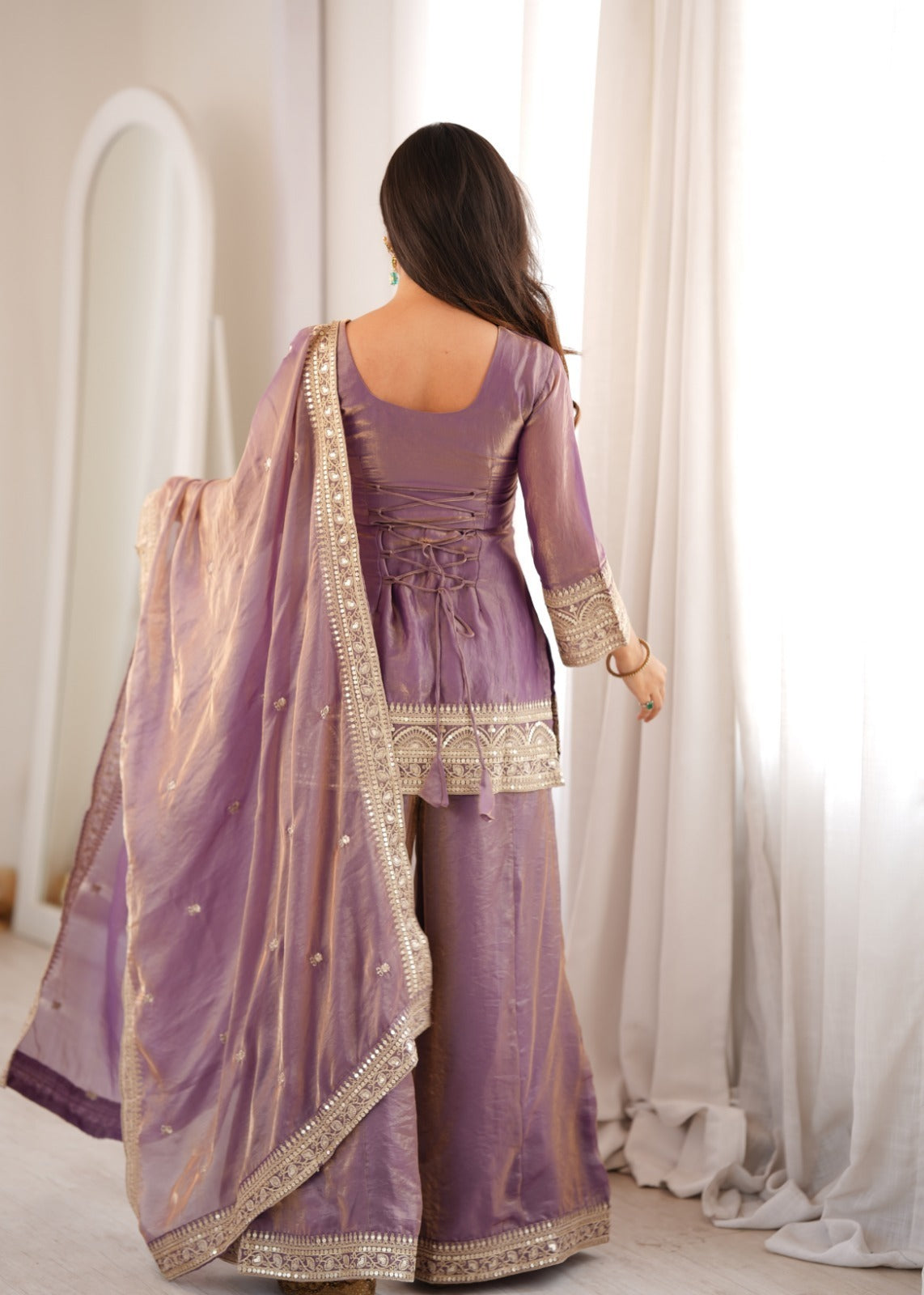 Elegant Lavender Purple Embroidered Suit Set ✨