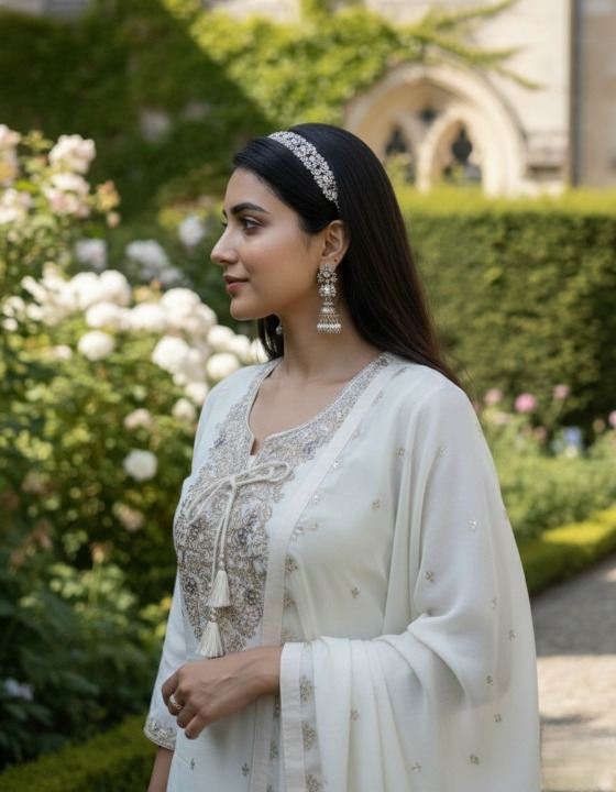 “Heritage Ivory Embroidered Suit” (traditional feel)