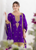 Aneri Royal purple Embroidered Salwar Suit for Women | Festive Wear Kurta Pant Dupatta Set | Ethnic Party Wear Dress