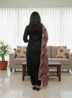 Anveri Women Kurta Set with Floral Printed Dupatta | Straight Kurta Pant Set | Embroidered Ethnic Wear for Women | Festive & Casual Suit Set