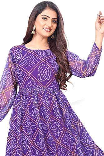 Anveri Graceful Woman Showcasing Elegant Purple Traditional Dress with Intricate Patterns**