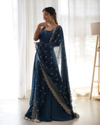 Pure Soft Fox Georgette Anarkali Suit Set With Huge Flair & Dupatta