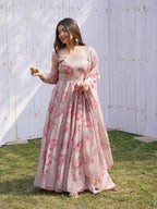 Pure Soft Organza Anarkali Suit Set With Huge Flair & Dupatta