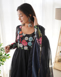 Pure Soft Organza Anarkali Suit Set Comes With Huge Flair, Dupatta & Pant