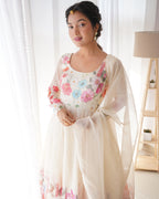 Pure Soft Organza Anarkali Suit Set Comes With Huge Flair, Dupatta & Pant