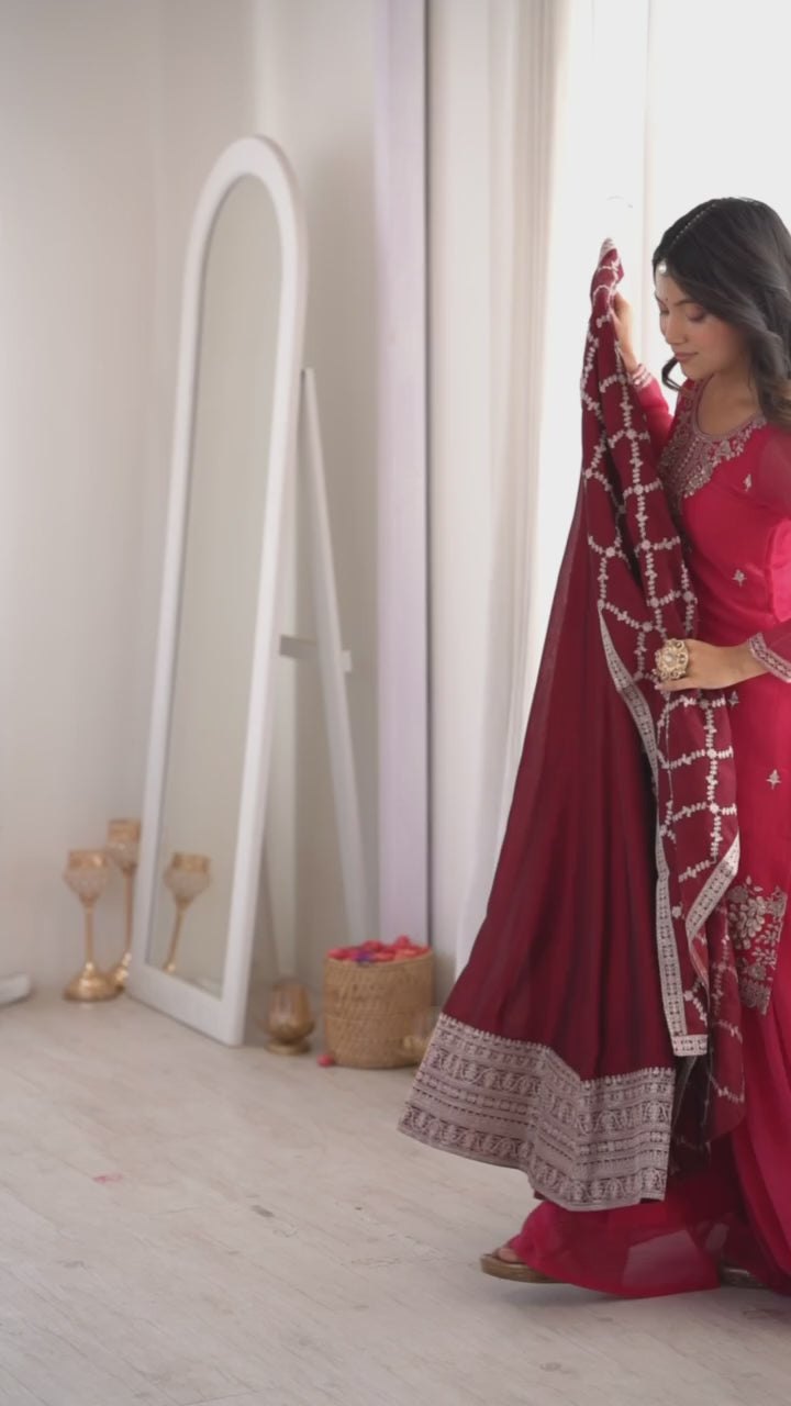 Women’s Elegant Anarkali Kurta Set with Dupatta | Flared Ethnic Dress for Festive, Wedding & Party Wear
