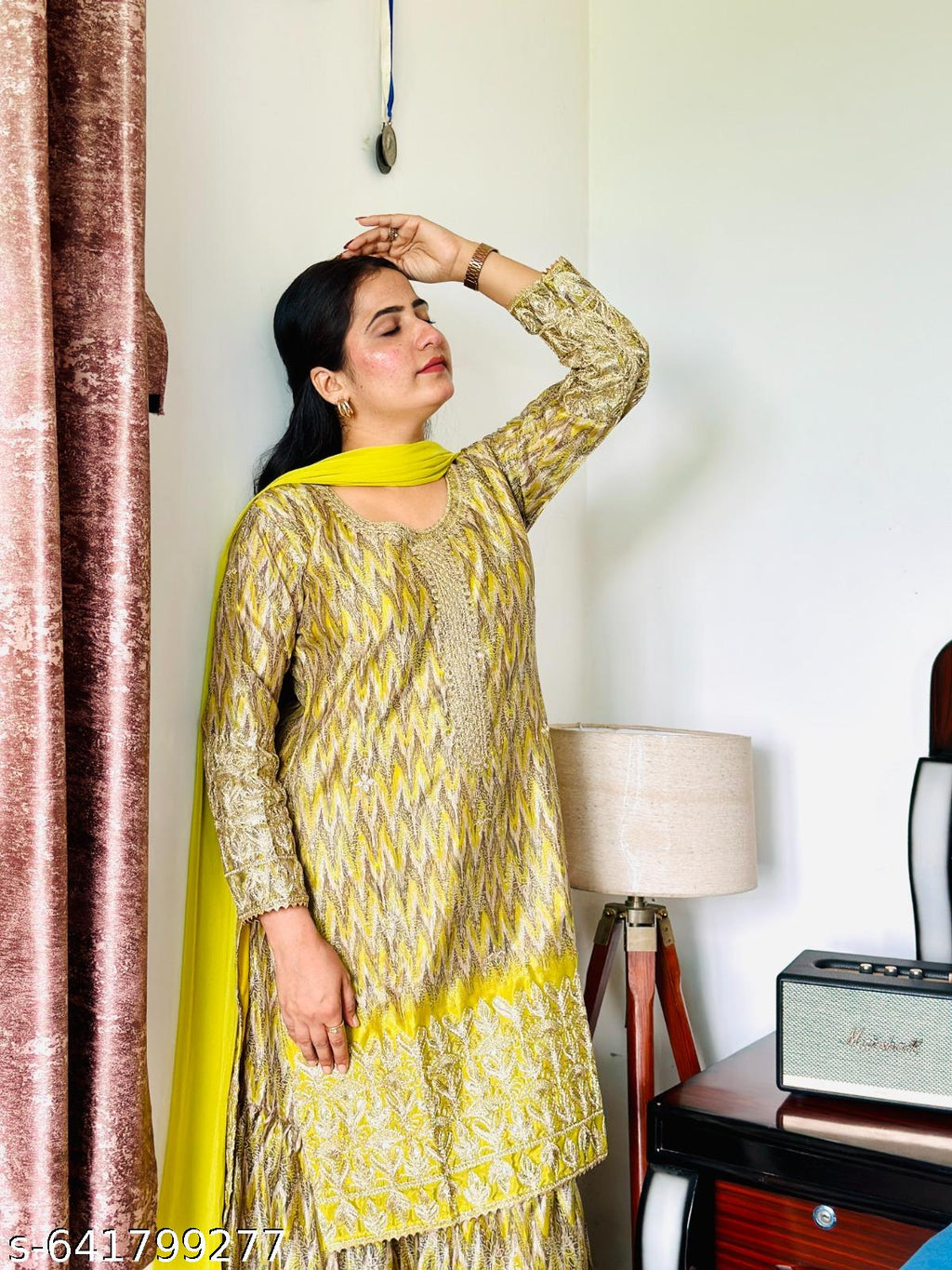 Chic Mustard Yellow Printed Kurta Set with Dupatta
